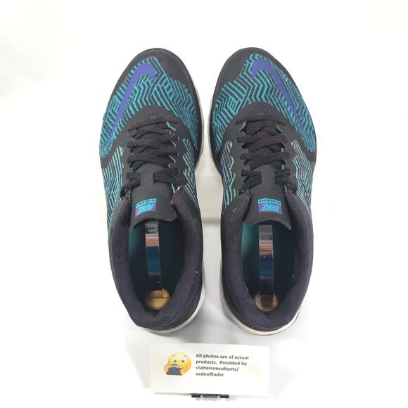 Nike FS Lite Run 3 Athletic Lace Up Shoe Womens Size 8 844670-001 Black Green - Picture 6 of 9